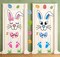 Easter Bunny Door Stickers Easter Door Decor Large Bunny Face Stickers with Eggs Decals for Spring Door Window Refrigerator Decorations